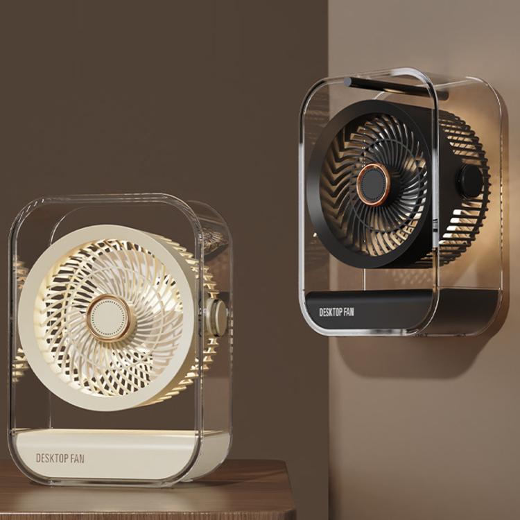 Ventilatore da tavolo ad alta potenza ricaricabile tramite USB con luce notturna