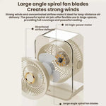 Ventilatore da tavolo ad alta potenza ricaricabile tramite USB con luce notturna
