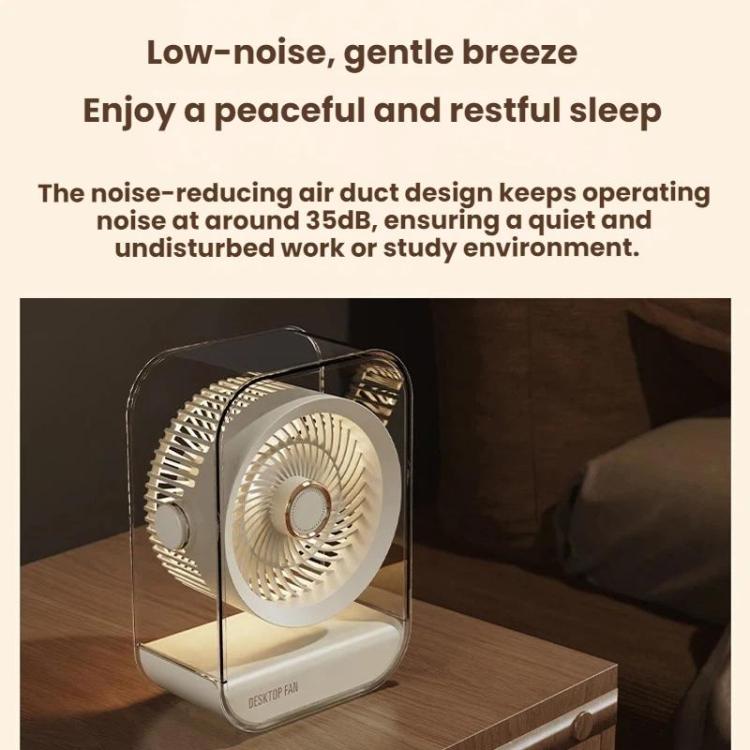Ventilatore da tavolo ad alta potenza ricaricabile tramite USB con luce notturna