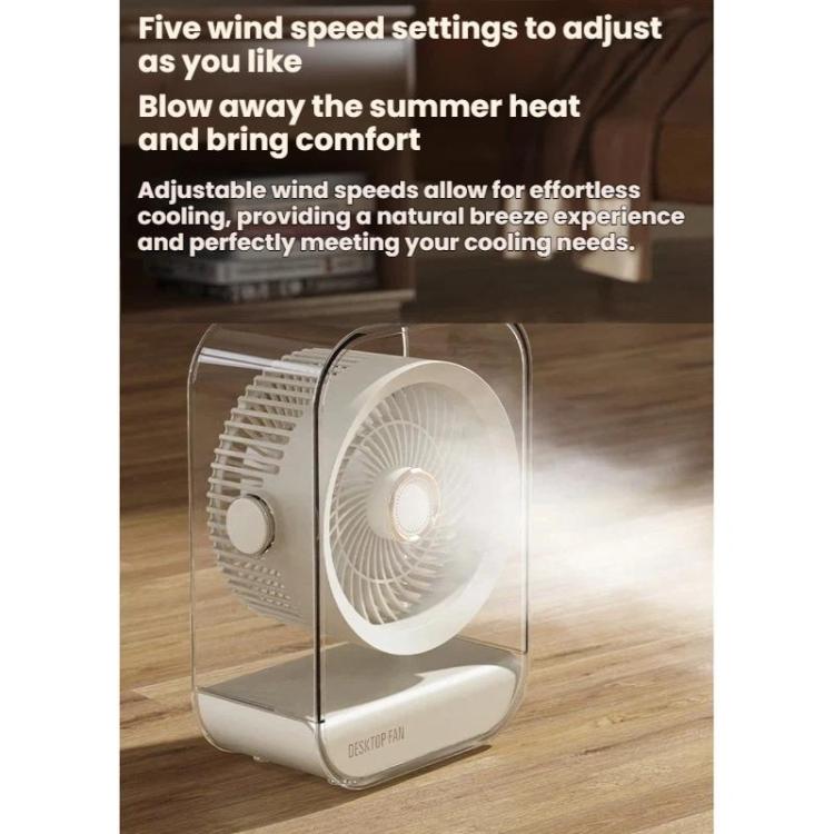 Ventilatore da tavolo ad alta potenza ricaricabile tramite USB con luce notturna