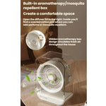 Ventilatore da tavolo ad alta potenza ricaricabile tramite USB con luce notturna