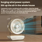 Ventilatore da tavolo ad alta potenza ricaricabile tramite USB con luce notturna