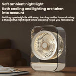 Ventilatore da tavolo ad alta potenza ricaricabile tramite USB con luce notturna
