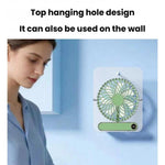JP-08 Mini ventilatore da tavolo ultrasottile, silenzioso, con display digitale trasparente, ideale per ufficio.