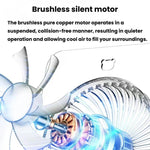 JP-08 Mini ventilatore da tavolo ultrasottile, silenzioso, con display digitale trasparente, ideale per ufficio.