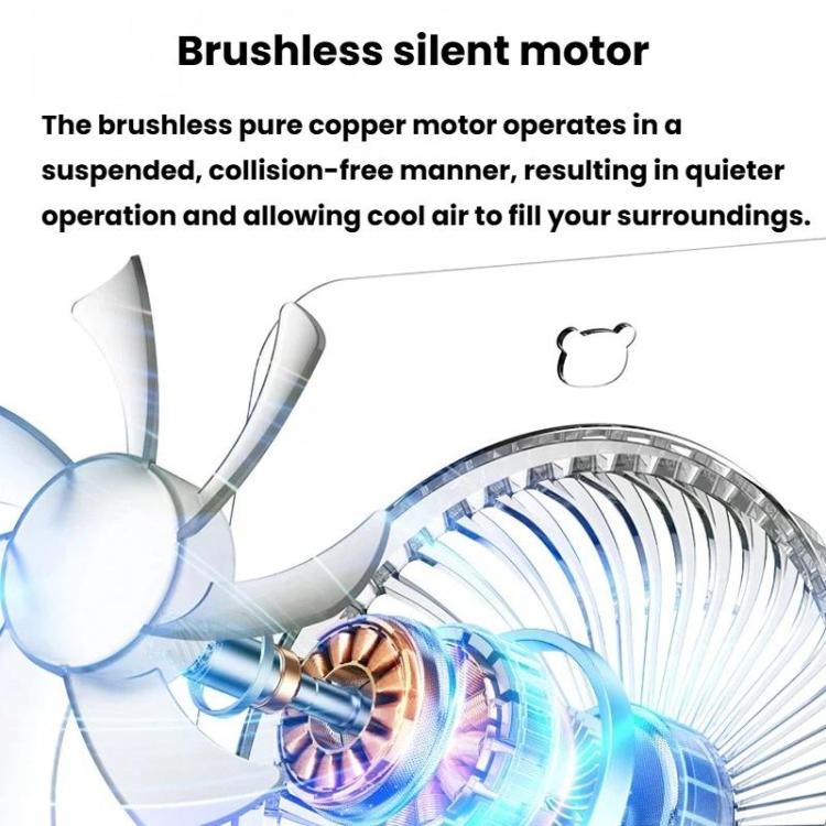 JP-08 Mini ventilatore da tavolo ultrasottile, silenzioso, con display digitale trasparente, ideale per ufficio.