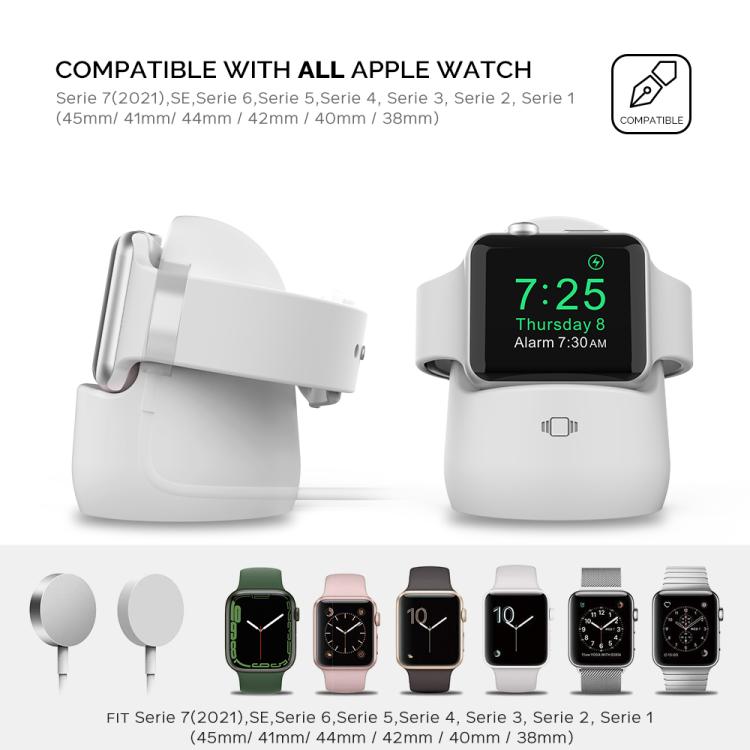 Supporto di ricarica/custodia in silicone AhaStyle PT63 per Apple Watch, mini base di ricarica, senza caricabatterie