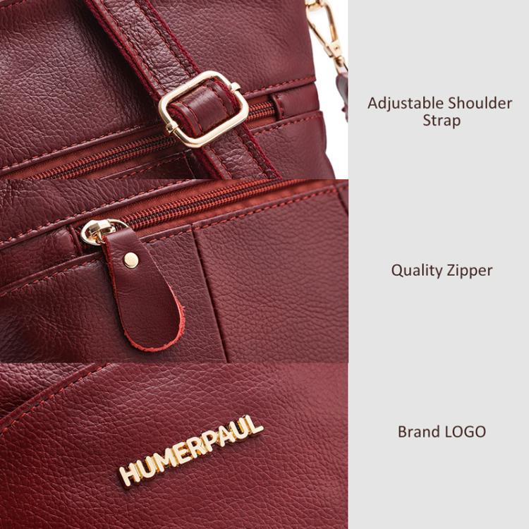 HUMERPAUL WB201 Borsa a tracolla da donna in pelle, grande capacità, borsa a tracolla