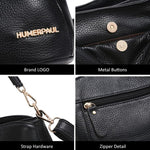 HUMERPAUL WB202 Borsa a tracolla da donna in pelle, grande capacità, borsa a tracolla