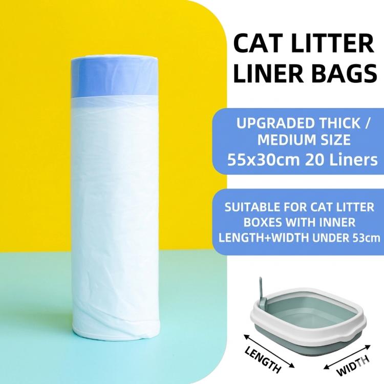 Sacchetti per lettiera per gatti con coulisse, resistenti ai graffi e con pratiche maniglie., 20 Counts 45x32cm, 20 Counts 55x30cm, 20 Counts 65x40cm, 20 Counts 69x40cm, 10 Counts 74x45cm, 10 Counts 79x45cm, 10 Counts 84x45cm