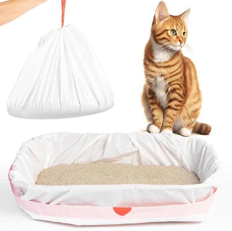 Sacchetti per lettiera per gatti con coulisse, resistenti ai graffi e con pratiche maniglie., 20 Counts 45x32cm, 20 Counts 55x30cm, 20 Counts 65x40cm, 20 Counts 69x40cm, 10 Counts 74x45cm, 10 Counts 79x45cm, 10 Counts 84x45cm