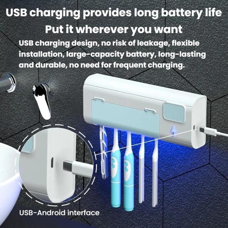 RND-01 Sterilizzatore per spazzolino da denti intelligente con ricarica UVC e supporto antibatterico.
