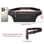 HUMERPAUL MH483 Marsupio da uomo in pelle, borsa a tracolla multifunzionale e casual