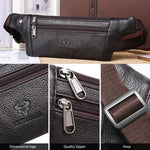 HUMERPAUL MH483 Marsupio da uomo in pelle, borsa a tracolla multifunzionale e casual