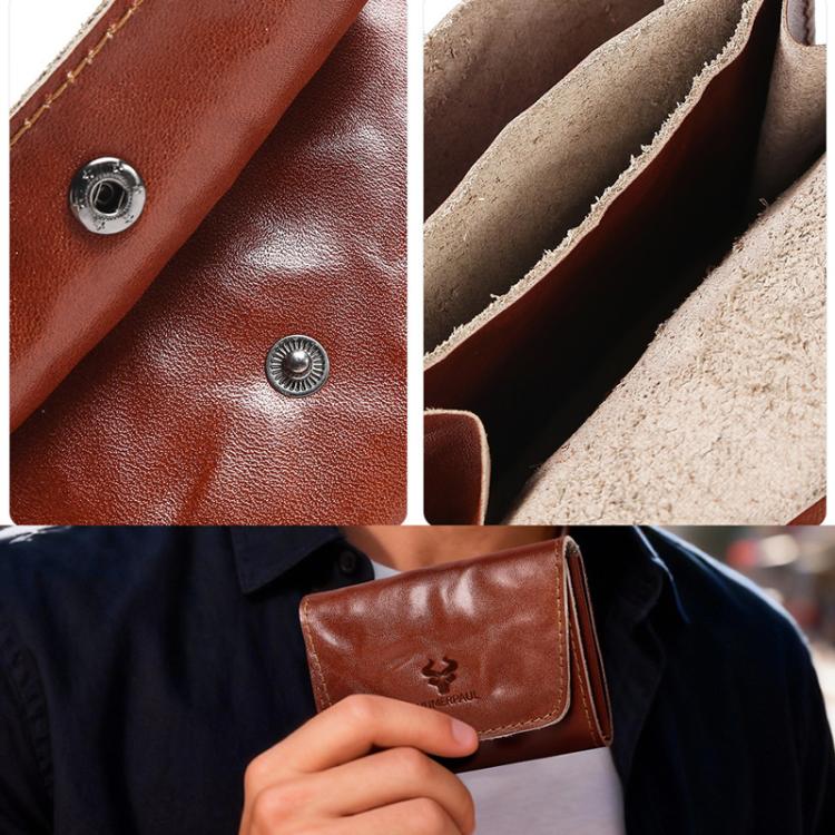 Portafoglio porta carte di credito e portamonete HUMERPAUL HU115 in pelle conciata al vegetale con decorazioni a rilievo.