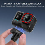 Base magnetica estensibile a sgancio rapido BRDRC a due artigli per Insta360 Ace Pro / Ace Pro 2