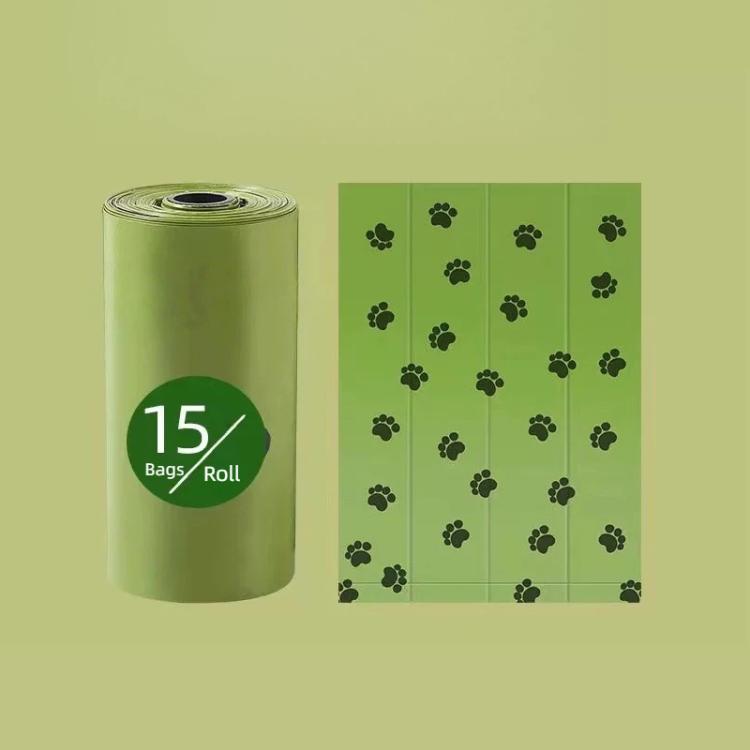 15 sacchetti per rotolo. Sacchetti per escrementi di cane, rotoli di ricambio, sacchetti per rifiuti animali domestici a prova di perdite, ecologici, inodori, con un simpatico design a impronta di zampa., 0.8 Silk, 1.3 Silk