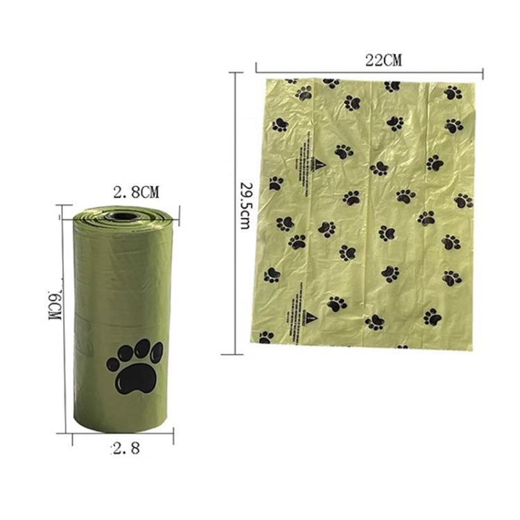 15 sacchetti per rotolo. Sacchetti per escrementi di cane, rotoli di ricambio, sacchetti per rifiuti animali domestici a prova di perdite, ecologici, inodori, con un simpatico design a impronta di zampa., 0.8 Silk, 1.3 Silk