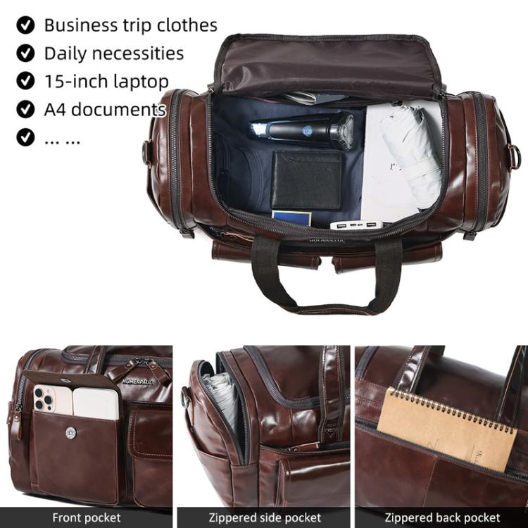 Borsa da viaggio/lavoro da uomo in pelle HUMERPAUL MH484, grande capacità., MH484