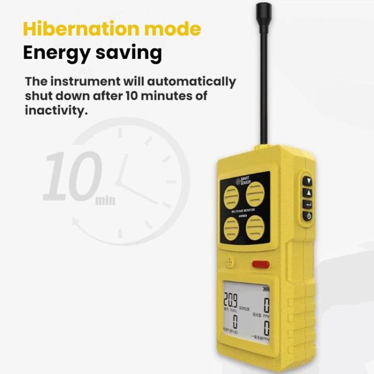 Rilevatore di gas SMART SENSOR 4 in 1 per ossigeno, solfuro di idrogeno e monossido di carbonio., AR8900