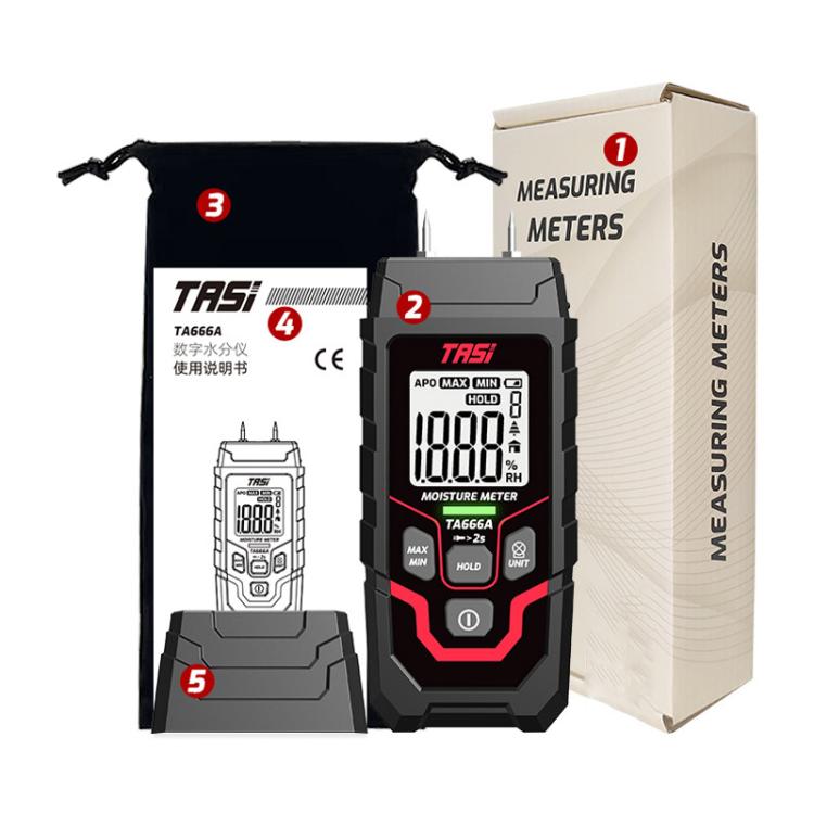 Misuratore di umidità del legno - Tester rapido del contenuto di umidità, TA666A