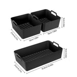 Fodere in silicone per friggitrice ad aria Ninja Foodi Dual AF500 / DZ071, vassoio rettangolare riutilizzabile con manici, Integrated Model, 2-in-1 Model