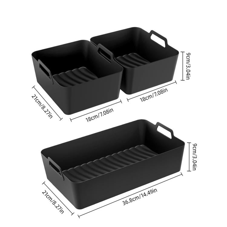 Fodere in silicone per friggitrice ad aria Ninja Foodi Dual AF500 / DZ071, vassoio rettangolare riutilizzabile con manici, Integrated Model, 2-in-1 Model