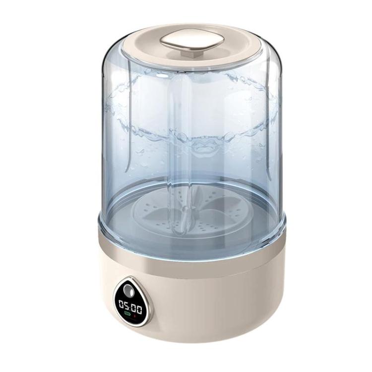 F1 Mini lavatrice da tavolo per biancheria intima da 1,5 litri, portatile, a due velocità, con display digitale., Plug-in White, Plug-in Khaki, Rechargeable White, Rechargeable Khaki