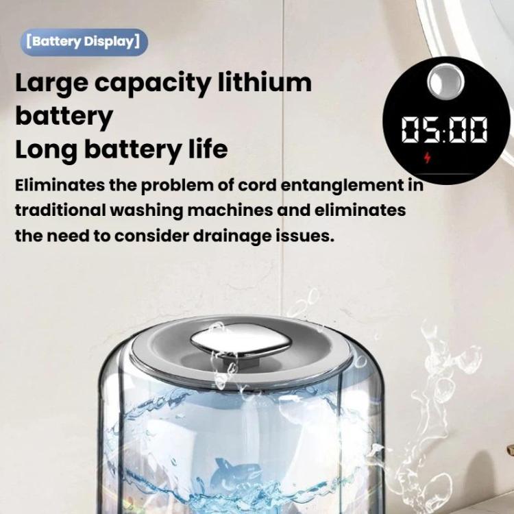 F1 Mini lavatrice da tavolo per biancheria intima da 1,5 litri, portatile, a due velocità, con display digitale., Plug-in White, Plug-in Khaki, Rechargeable White, Rechargeable Khaki