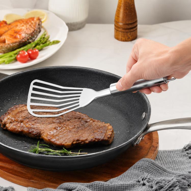 Spatola multifunzionale inclinata in acciaio inossidabile per bistecca e pesce LsCook per uso domestico, 32.5 x 8cm