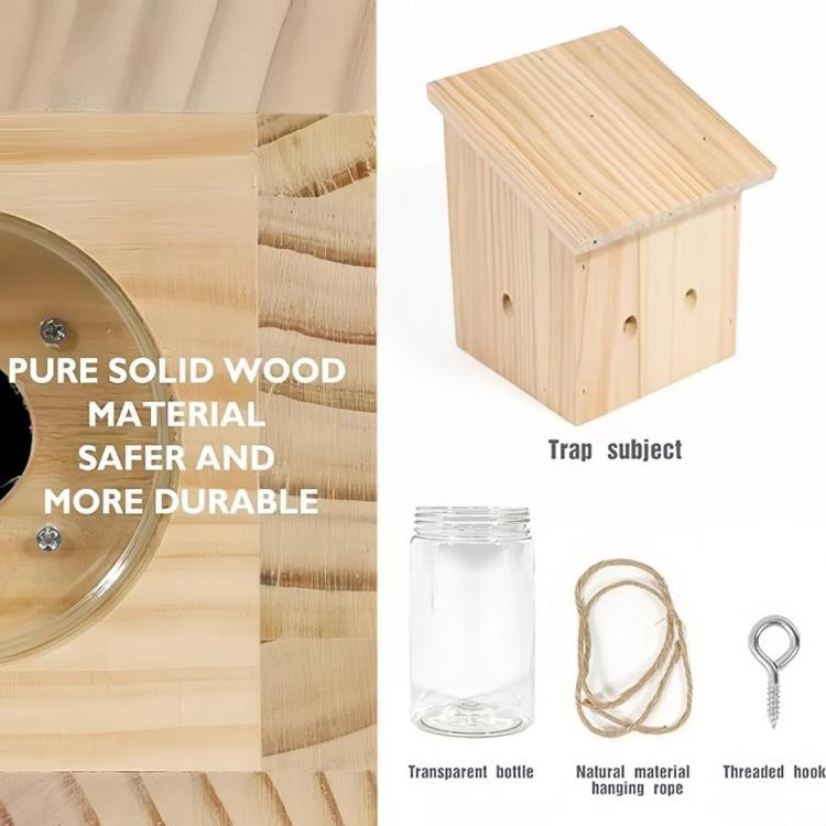 Trappola per api carpentiere, trappola per vespe in legno sostenibile per uso esterno, efficace per catturare calabroni e vespe gialle, trappola per insetti da appendere, A Type, B Type, C Type, D Type