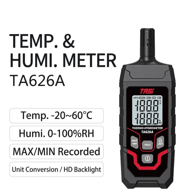 Misuratore digitale di temperatura e umidità ad alta precisione, misuratore di temperatura ambientale, TASI TA626A