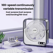 Ventilatore da tavolo silenzioso F2 con controllo continuo della velocità a 100 velocità, display digitale intelligente e luce.
