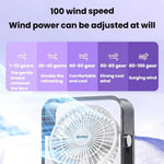 Ventilatore da tavolo silenzioso F2 con controllo continuo della velocità a 100 velocità, display digitale intelligente e luce.