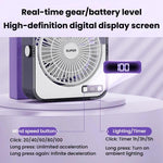Ventilatore da tavolo silenzioso F2 con controllo continuo della velocità a 100 velocità, display digitale intelligente e luce.