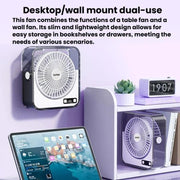 Ventilatore da tavolo silenzioso F2 con controllo continuo della velocità a 100 velocità, display digitale intelligente e luce.