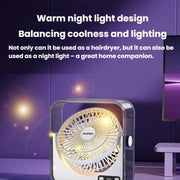 Ventilatore da tavolo silenzioso F2 con controllo continuo della velocità a 100 velocità, display digitale intelligente e luce.