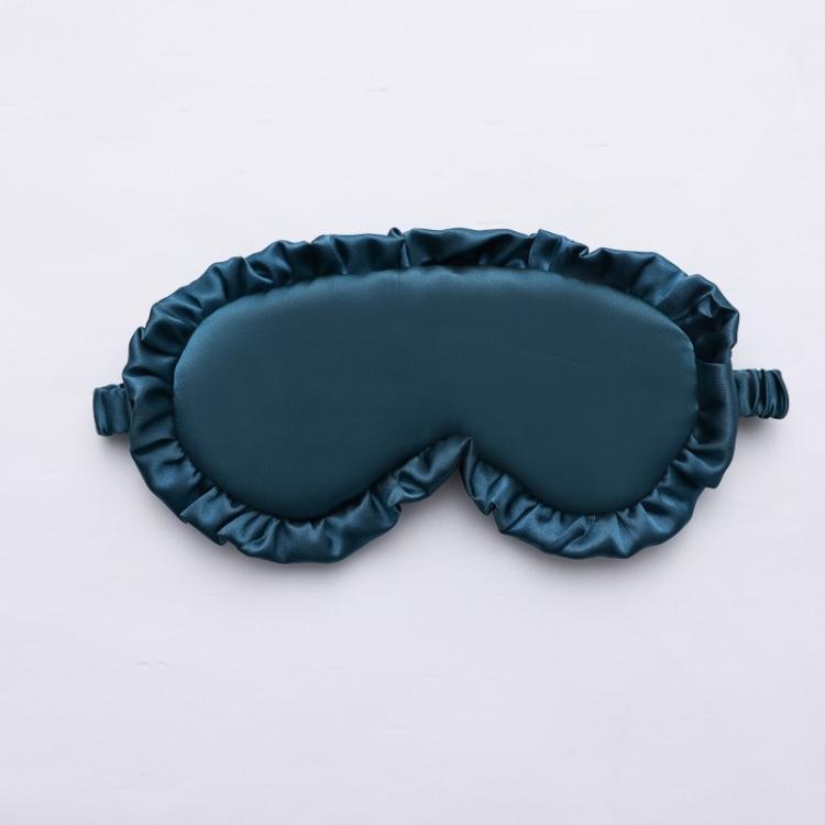 Maschera per dormire in finta seta satinata con bordo a volant, morbida e traspirante, oscurante, con elastico.