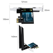 Adattatore di rete wireless Gigabit PCIe 2 in 1 VegGieg per desktop., AC1200 PCI-E to WIFI 5 + Bluetooth 4.2/5dB