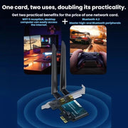 Adattatore di rete wireless Gigabit PCIe 2 in 1 VegGieg per desktop., AC1200 PCI-E to WIFI 5 + Bluetooth 4.2/5dB