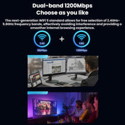 Adattatore di rete wireless Gigabit PCIe 2 in 1 VegGieg per desktop., AC1200 PCI-E to WIFI 5 + Bluetooth 4.2/5dB