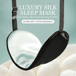 Maschera per dormire in seta con fibbia regolabile e cinturino in lattice, maschera per gli occhi che blocca la luce.