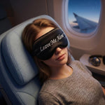 Divertente maschera per dormire ricamata per uomo e donna, maschera per occhi in raso di seta con scritta, blocca la luce, benda per gli occhi