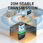 Adattatore USB Bluetooth 5.3 VegGieg per cuffie e altoparlanti del computer - Trasmettitore/ricevitore wireless
