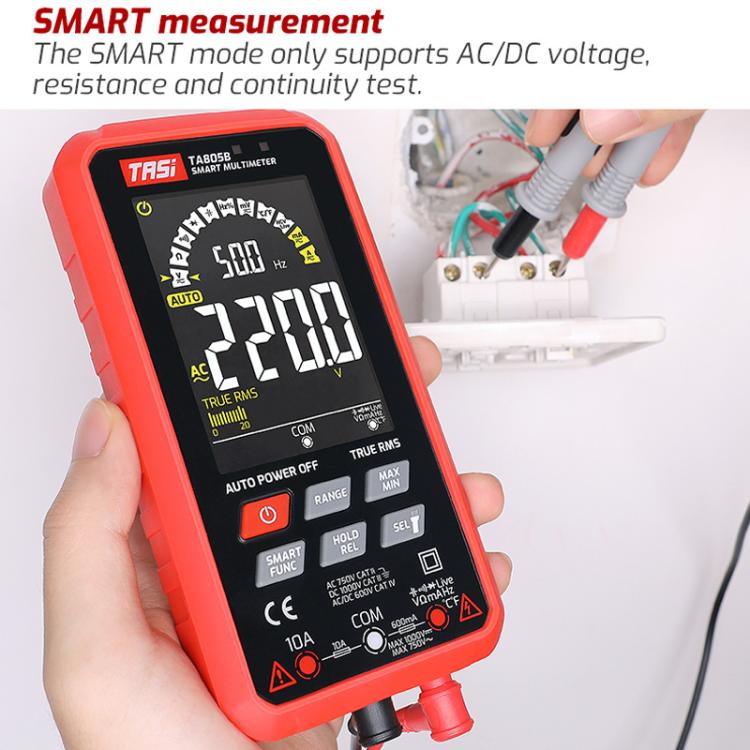 Multimetro digitale intelligente completamente automatico con ampio schermo, TASI TA805A Battery-powered, TASI TA805B Rechargeable