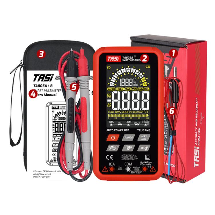 Multimetro digitale intelligente completamente automatico con ampio schermo, TASI TA805A Battery-powered, TASI TA805B Rechargeable