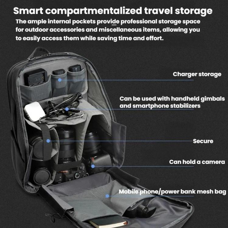 Zaino da uomo BANGE XJ325 di grande capacità, ideale per pendolari e per un utilizzo versatile, con borsa multifunzionale per la fotografia e per fotocamere DSLR., XJ325