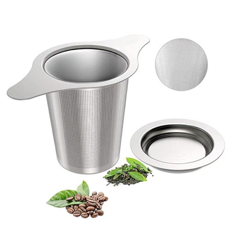 Filtro per il tè in acciaio inox 304 con doppio manico, ideale per uso domestico., LsCook Oval Shape Dual Handle With Lid