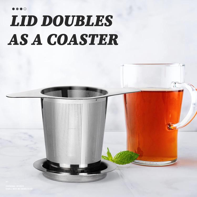 Filtro per il tè in acciaio inox 304 con doppio manico, ideale per uso domestico., LsCook Oval Shape Dual Handle With Lid