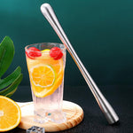 Bastoncino per mescolare cocktail, tritaghiaccio e pestello per frutta e limoni in acciaio inossidabile 304., LsCook 30cm Slim Waist Satin Finish